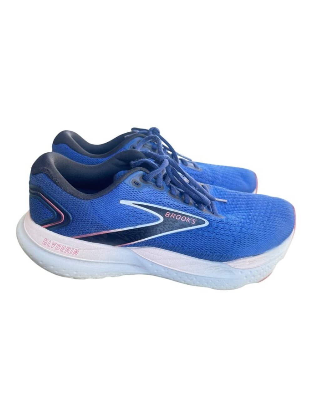 Brooks Glycerin 21 Womens Running Shoes Blue Cushioned Mesh Size 10 Wide